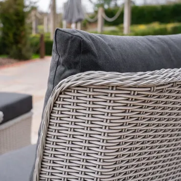 Talia 3 Seater Grande Rattan Dining Set with 2 Reclining Armchairs & Bench - Rising Table