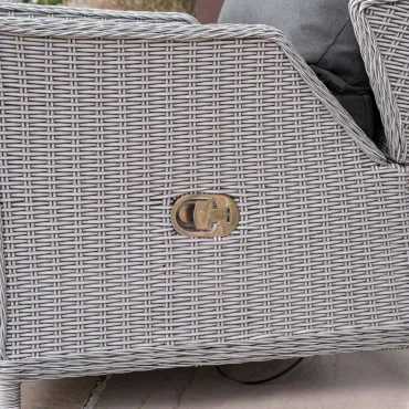 Talia L-Shaped Grande Corner Rattan Lounge Dining Set with Reclining Armchair and Bench - Rising Table