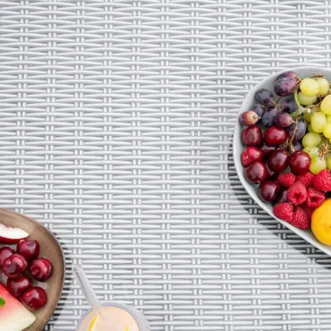 Talia L-Shaped Grande Corner Rattan Lounge Dining Set with Reclining Armchair and Bench - Rising Table