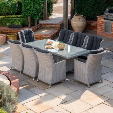Talia 8 Seat Rattan Dining Set - Rectangular Table