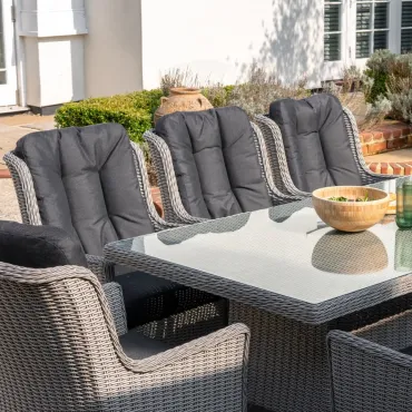 Talia 8 Seat Rattan Dining Set - Rectangular Table