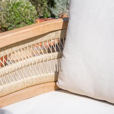 Matilda Rattan Wood 2 Seater Sofa Lounging Set  - 3