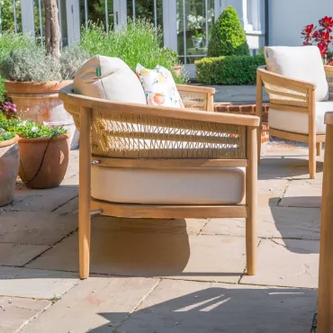 Matilda Rattan Wood 2 Seater Sofa Lounging Set