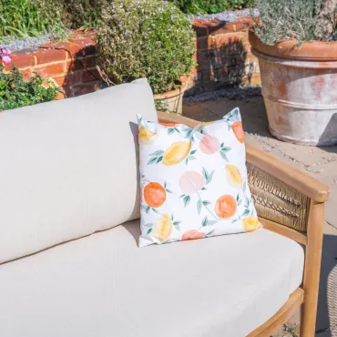 Matilda Rattan Wood 2 Seater Sofa Lounging Set  - 7