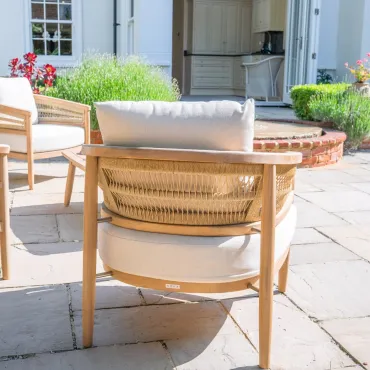 Matilda Rattan Wood 2 Seater Sofa Lounging Set