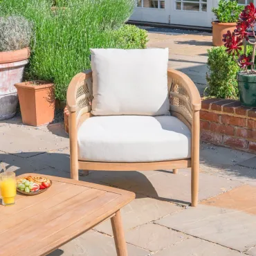 Matilda Rattan Wood 2 Seater Sofa Lounging Set  - 9