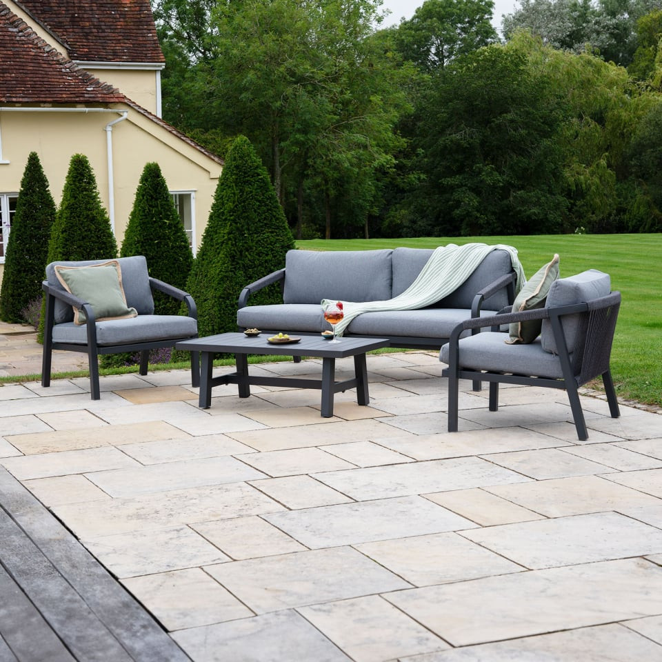 Teagan Aluminium Rope 2.5 Seater Sofa Lounging