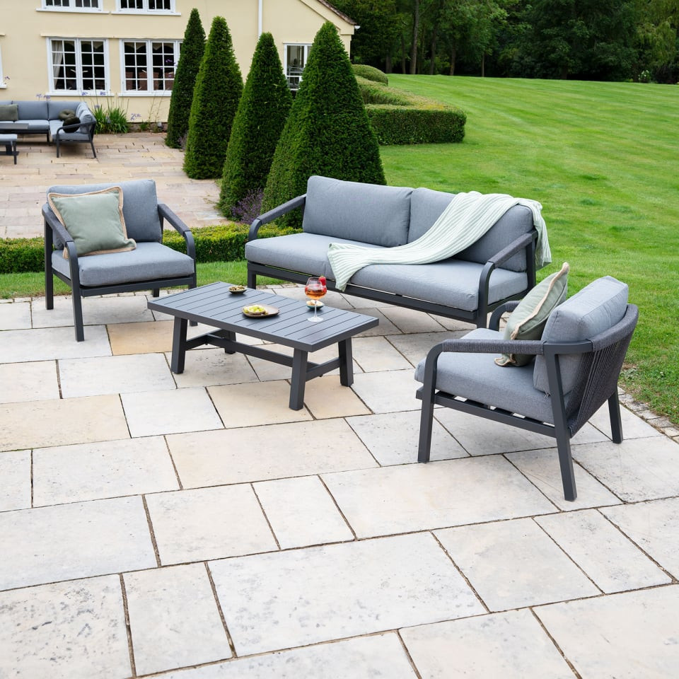 Teagan Aluminium Rope 2.5 Seater Sofa Lounging