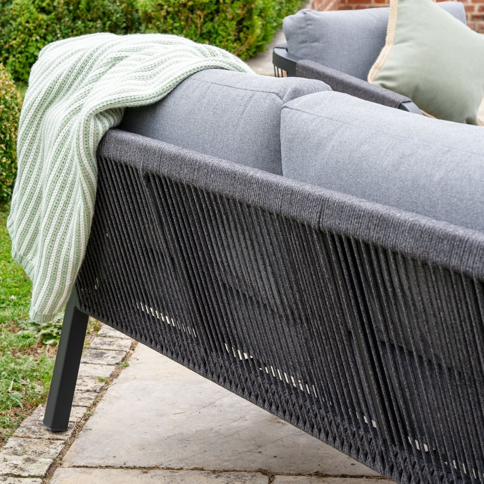 Teagan Aluminium Rope 2.5 Seater Sofa Lounging