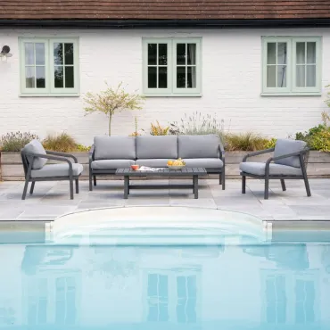 Teagan Aluminium Rope 3 Seater Sofa Lounging