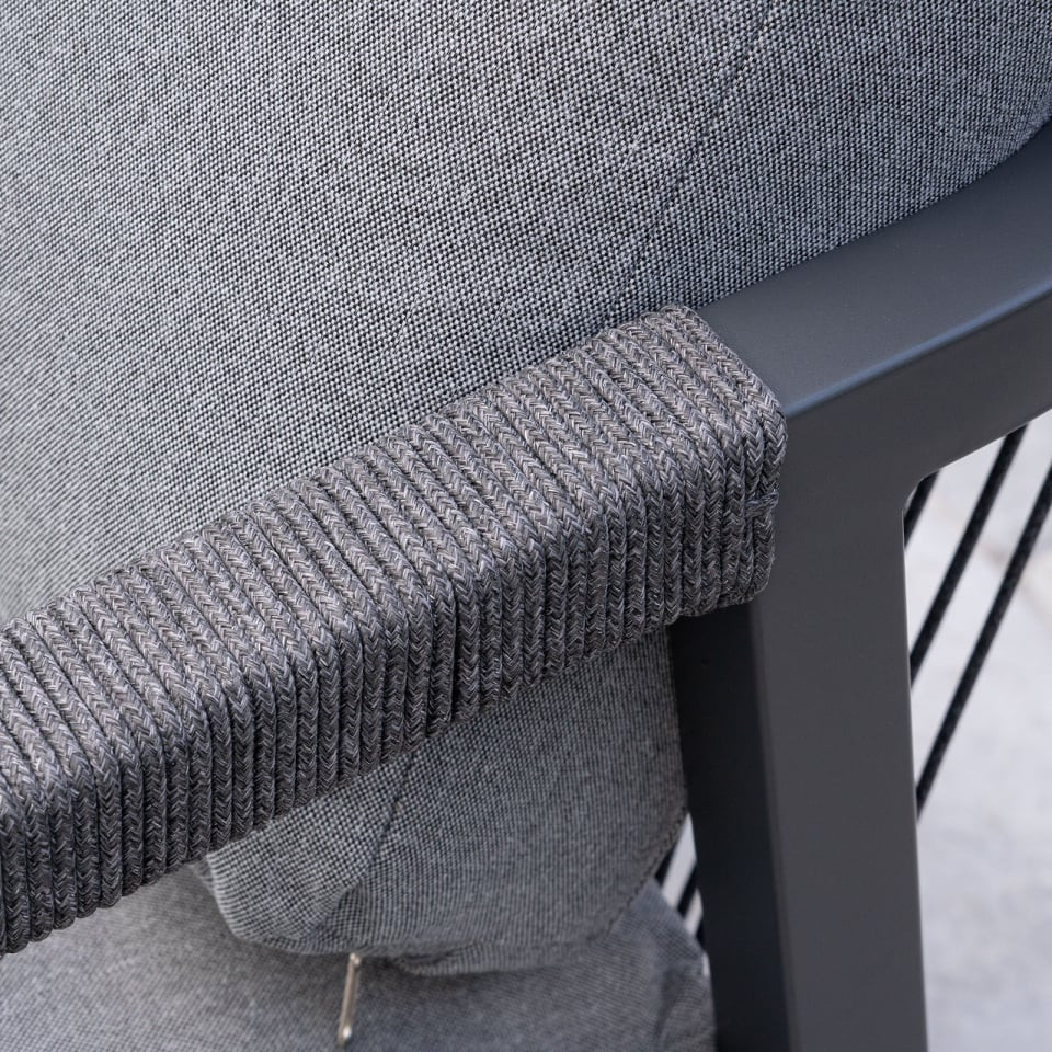 Teagan Aluminium Rope 3 Seater Sofa Lounging