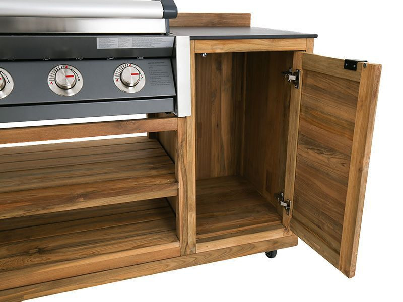 BBQ Cabinet Unit Trolley On Wheels - Bari
