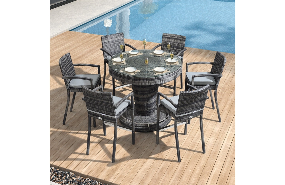Henley 6 Seat Round Bar Set, Tall Round Pub Table And Chairs