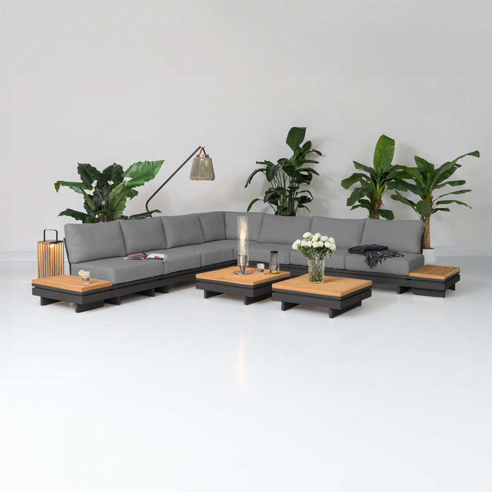Bryson Aluminium Wood Deluxe Corner Sofa