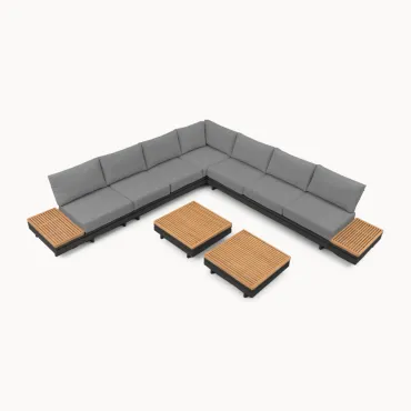 Bryson Aluminium Wood Deluxe Corner Sofa
