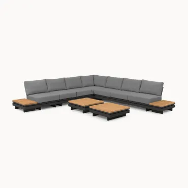 Bryson Aluminium Wood Deluxe Corner Sofa
