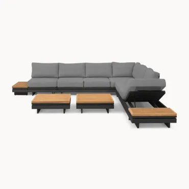 Bryson Aluminium Wood Deluxe Corner Sofa
