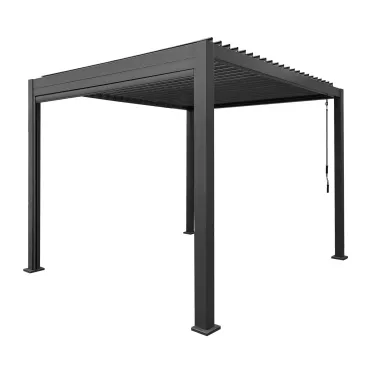 Jupiter 3m x 3m Aluminium Pergola Frame & Manual Operated Galvanised Steel Roof Louvres