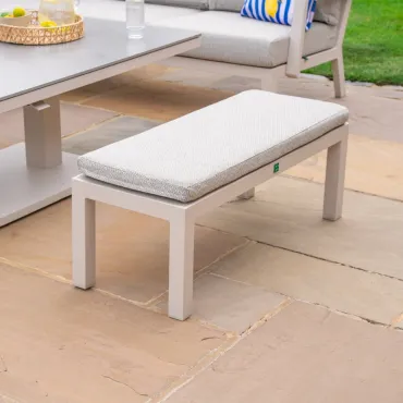 Vogue L-Shaped Corner Aluminium Lounge Dining Set with Armchair and Bench - Adjustable Rising Table