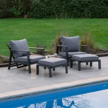Franklin Aluminium 5 Piece Reclining Lounging Set