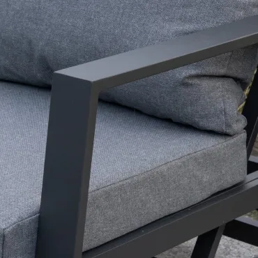 Franklin Aluminium 5 Piece Reclining Lounging Set in Graphite Grey