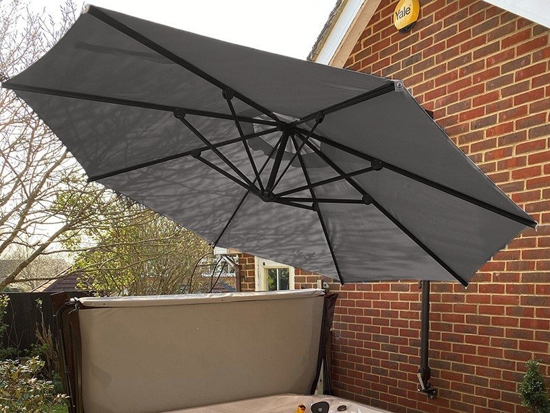 Turino Wall Parasol Grey Canopy Only