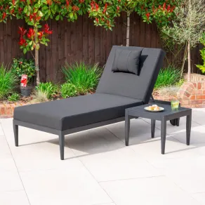 Duke Fabric Aluminium Sun Lounger