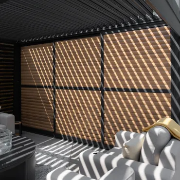 Como Pergola Sliding Wood Effect Louvre Panel Door 4m  - 10