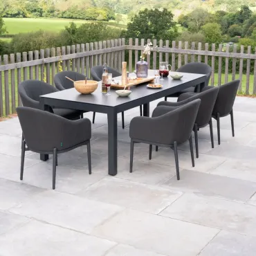 Duke 8 Seat Rectangular Aluminium Dining