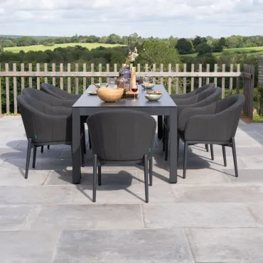 Duke 8 Seat Rectangular Aluminium Dining