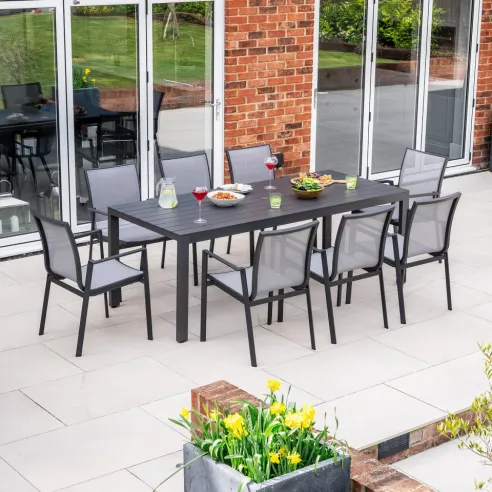 Paloma 8 Seat Rectangular Aluminium Dining Set Paloma 8 Seat Rectangular Aluminium Dining Set
