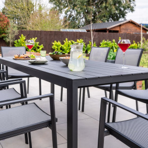 Paloma 8 Seat Rectangular Aluminium Dining Set