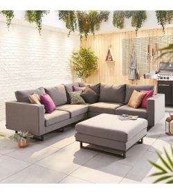 Eden Fabric Corner Sofa Set with Footstool