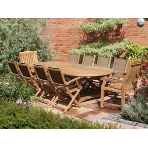 Chunky 3m Table & 10 Chair Set - Certified Teak