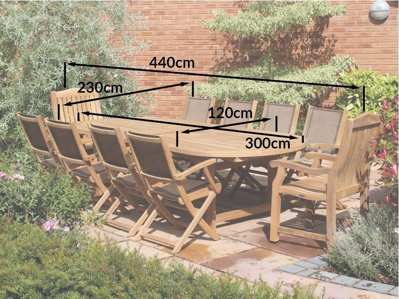 Chunky 3m Table & 10 Chair Set - Certified Teak