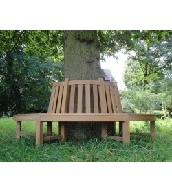 Contour tree teak bench