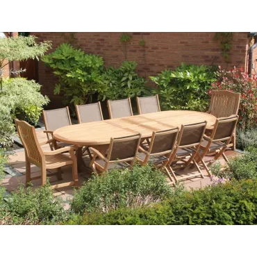 Chunky 3m Table & 10 Chair Set - Certified Teak