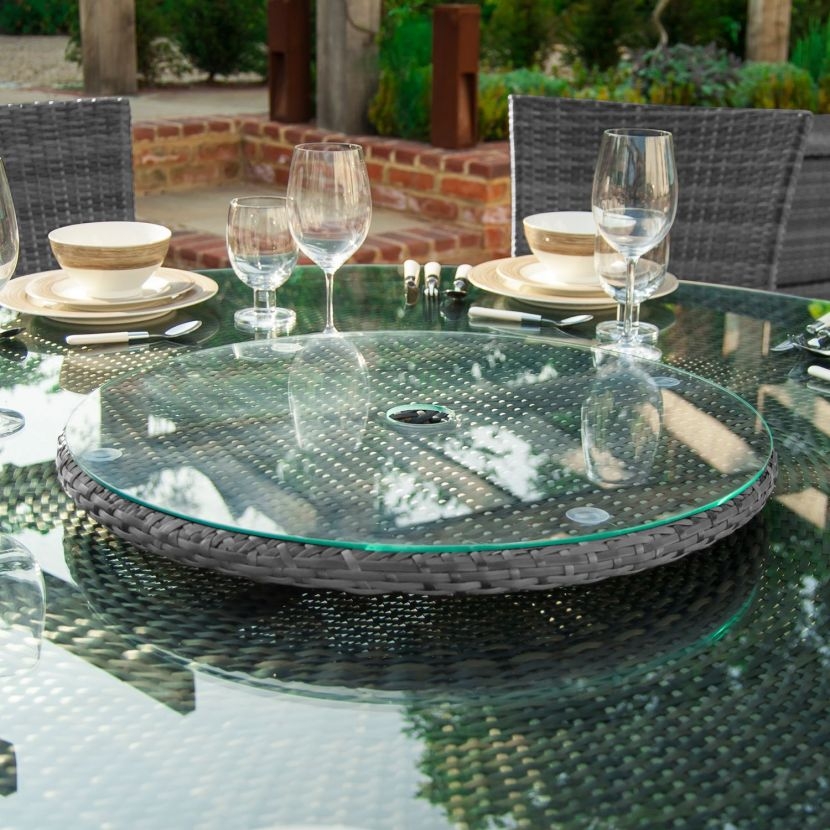 Heritage 90cm Rotating Lazy Susan with Parasol Hole