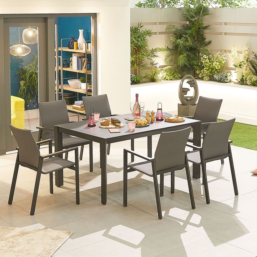 Roma 6 Seat Dining Set 1 5m X 1m, Casual Dining Table 6 Chairs