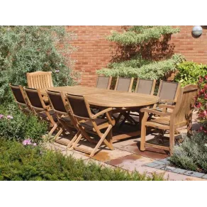 Chunky 3m Oval Table & TNT Chair Set - Certified Teak