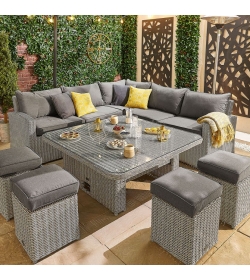 Deluxe Ciara Casual Dining Corner Sofa Set with Rising Table