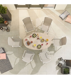 Milano 6 Seat Dining Set - 1.6m x 1m Oval Table