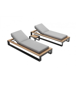 Verona Double Sunlounger Set with Side Table