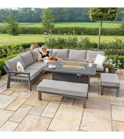 New York Corner Dining Set - With Firepit Table