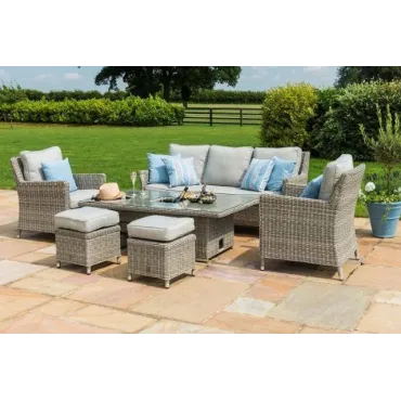 OXFORD SOFA DINING SET WITH ICE BUCKET & RISING TABLE
