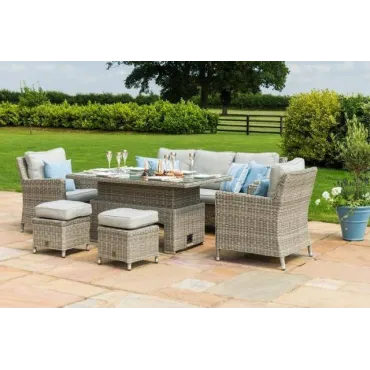 OXFORD SOFA DINING SET WITH ICE BUCKET & RISING TABLE
