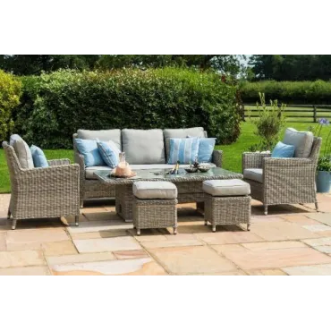 OXFORD SOFA DINING SET WITH ICE BUCKET & RISING TABLE