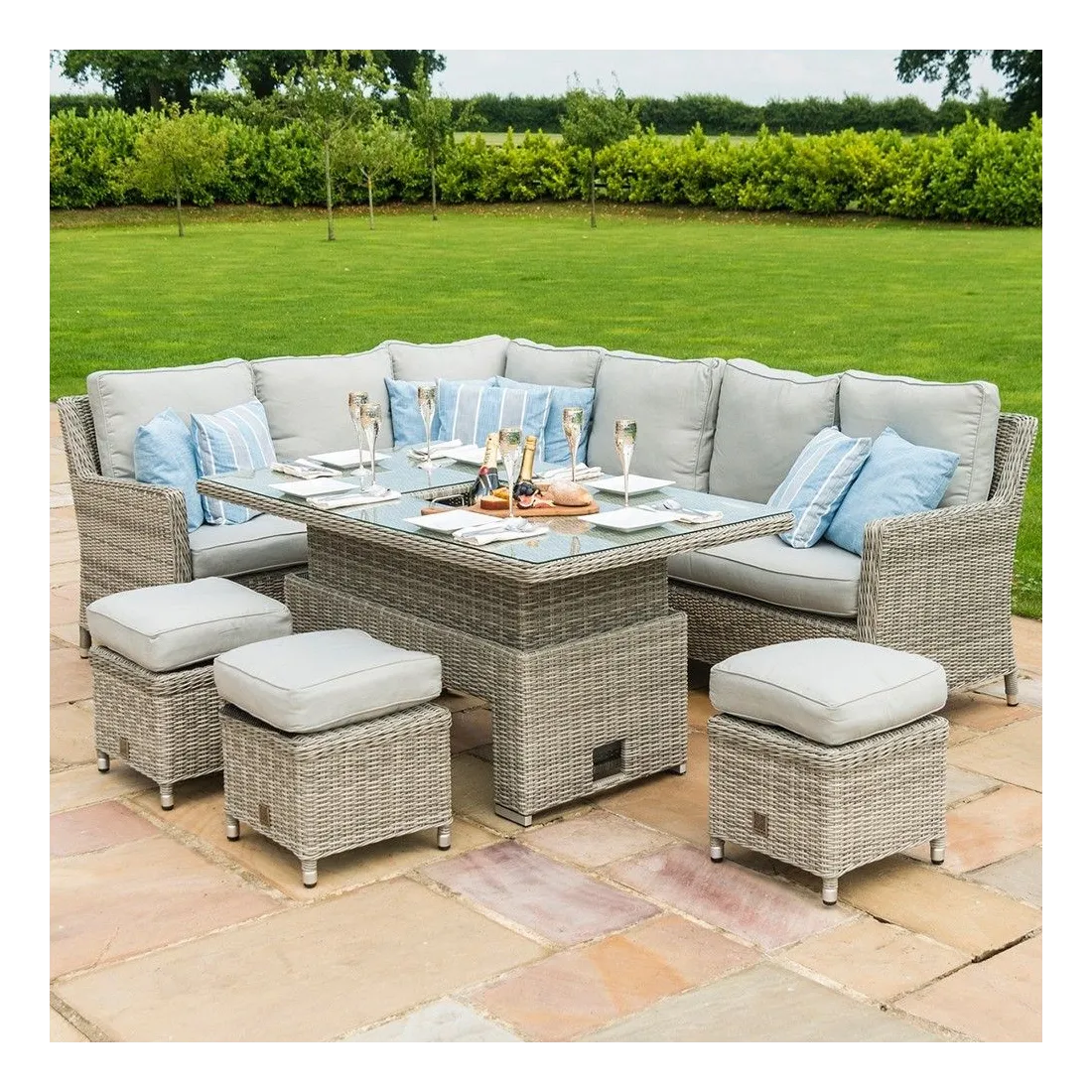 OXFORD CORNER SOFA DINING SET WITH ICE BUCKET