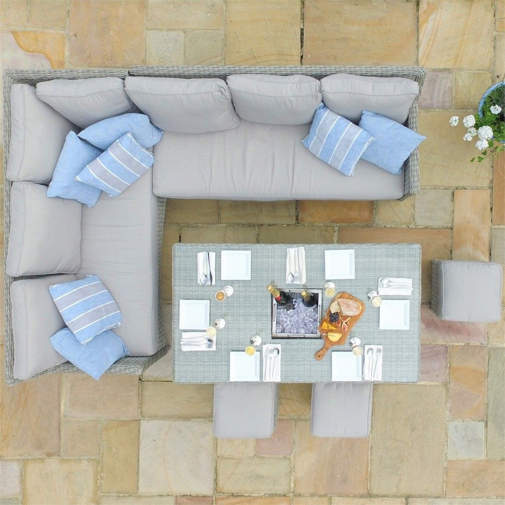 OXFORD CORNER SOFA DINING SET WITH ICE BUCKET