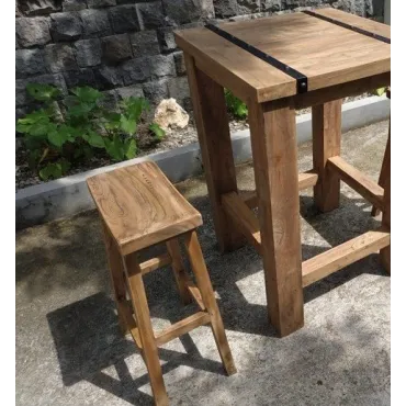 Reclaimed Teak Bar Stool  - 1